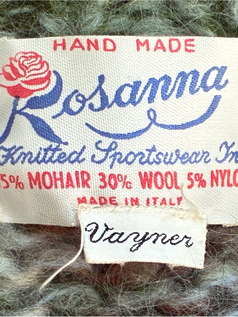 Vintage 80s Rosanna Italy Handmade Mohair Wool Cardigan M - Picture 7 of 16